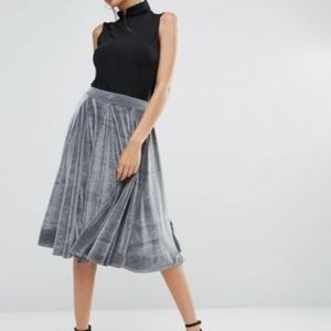 BooHoo | Velvet Midi Skirt